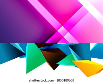Set of two minimal geometric abstract backgrounds. Vector illustration for covers, banners, flyers and posters and other designs