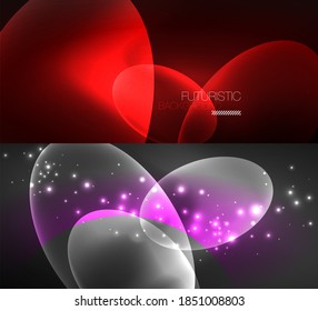 Set of two minimal geometric abstract backgrounds. Vector illustration for covers, banners, flyers and posters and other designs