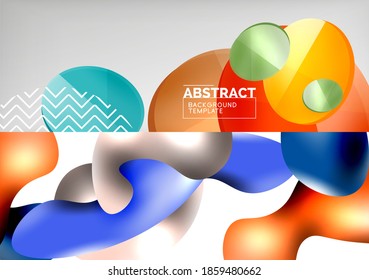 Set of two minimal geometric abstract backgrounds. Vector illustration for covers, banners, flyers and posters and other designs