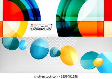 Set of two minimal geometric abstract backgrounds. Vector illustration for covers, banners, flyers and posters and other designs