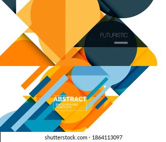 Set of two minimal geometric abstract backgrounds. Vector illustration for covers, banners, flyers and posters and other designs