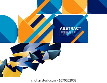 Set of two minimal geometric abstract backgrounds. Vector illustration for covers, banners, flyers and posters and other designs