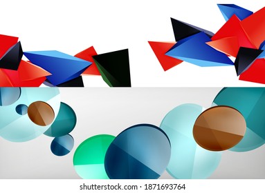 Set of two minimal geometric abstract backgrounds. Vector illustration for covers, banners, flyers and posters and other designs