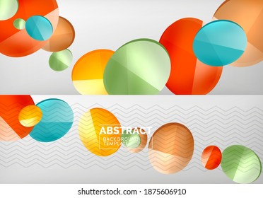Set of two minimal geometric abstract backgrounds. Vector illustration for covers, banners, flyers and posters and other designs