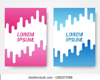 Set of two modern abstract covers with cool gradient shapes and copy space for text. Art design for your project