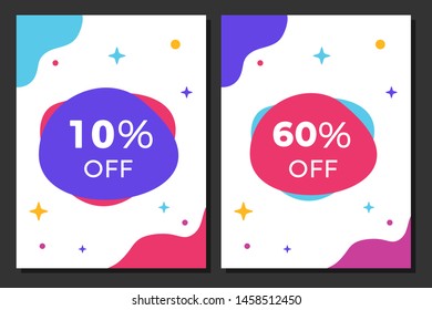 Set of Two Modern Sale Banners. Big Sale Inscription Design Banners On Modern Backgrounds. Discount Sticker Flat Vector Design