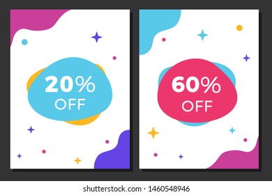 Set of Two Modern Sale Banners. Big Sale Inscription Design Banners On Modern Backgrounds. Discount Sticker Flat Vector Design
