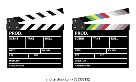 Set Of Two Movie Clappers, One In Color