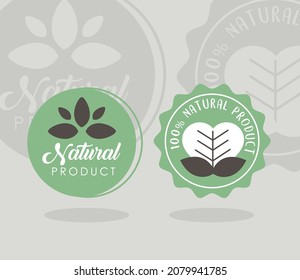 conjunto de dos etiquetas naturales