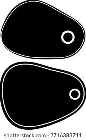Conjunto de dos etiquetas en forma orgánica