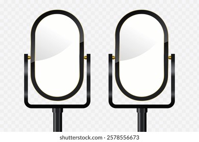 Set of two Outdoor Led Screens Mockup, and the opacity editable LED vector. Two outdoor lightboxes with empty space in transparent hanging technology LED.