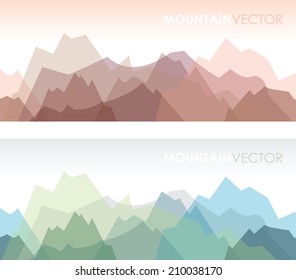 a set of two overlapping coloured mountain backgrounds