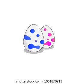 Set of two painted eggs 