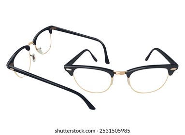 Set of two pairs reading glasses on white background