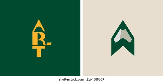Set of two pencil vector logos. Vector illustration