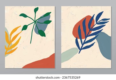 Set two pieces minimal line art flower wall art. Botanical flowers wall print poster. Scandinavian wall decoration home. Can use for wallpaper, wall decor, art deco, background.
