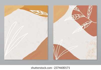 Set two pieces minimal line art flower wall art. Botanical flowers wall print poster. Scandinavian wall decoration home. Can use for wallpaper, wall decor, art deco, background.
