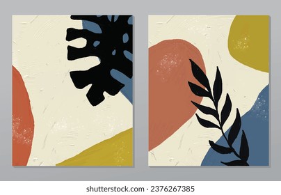 Set two pieces minimal line art flower wall art. Botanical flowers wall print poster. Scandinavian wall decoration home. Can use for wallpaper, wall decor, art deco, background.

