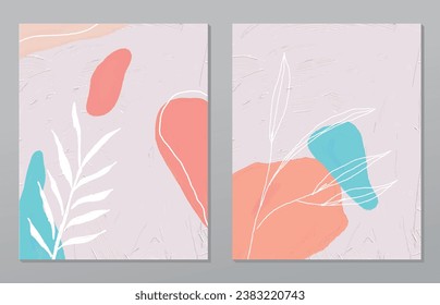 Set two pieces minimal line art flower wall art. Botanical flowers wall print poster. Scandinavian wall decoration home. Can use for wallpaper, wall decor, art deco, background.
