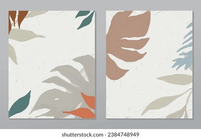 Set two pieces minimal line art flower wall art. Botanical flowers wall print poster. Scandinavian wall decoration home. Can use for wallpaper, wall decor, art deco, background.
