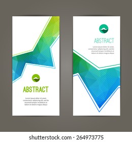 Set of two polygonal geometric banners backgrounds for modern design
