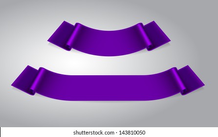 Set Of Two Purple Ribbon Banners