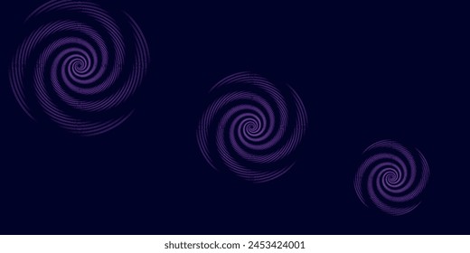 Set of two radial hypnotic spirals, on transparent background