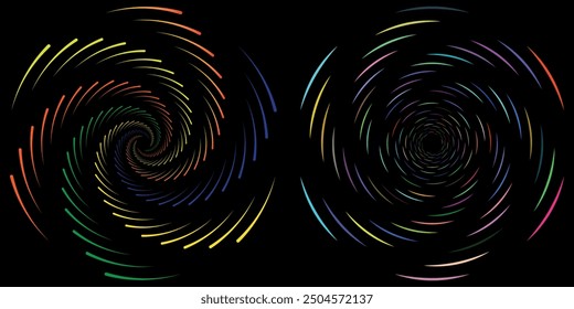 	
Set of two radial hypnotic spirals, on transparent background	
