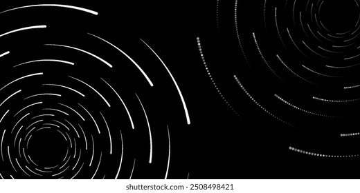 Conjunto de duas espirais hipnóticas radiais, sobre fundo transparente	