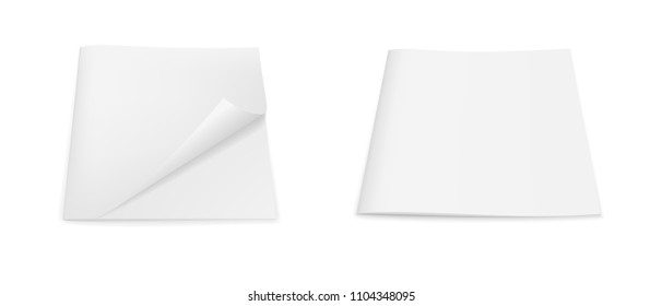 A set of two realistic vector images (layout, mock-up) of a closed booklet (magazine, brochure), a perspective view. The image is created using a gradient mesh. Vector EPS 10.
