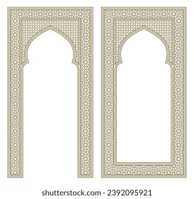 Set two Rectangular frames of the Arabic pattern with proportion 2x1	
