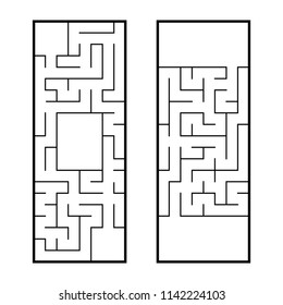 A set of two rectangular labyrinths. An interesting and useful game for preschoolers. Easy puzzle. Simple flat vector illustration isolated on white background