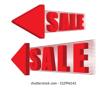 set of two red pointers with word sale