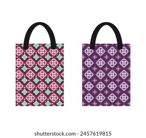 set of two sale paper shopping bags colorful paper sales bag for shopping, colorful paper pattern bags for sale shopping
