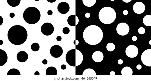 Set of two seamless backgrounds with circles and polka dots. Print. Cloth design, wallpaper.