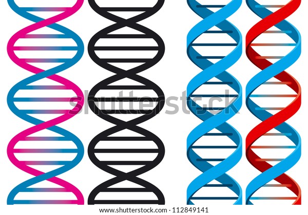 Set Two Seamless Dna Symbols On Stock Vector Royalty Free 112849141