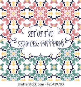 Set of two seamless lace pattern