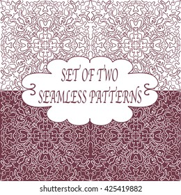 Set of two seamless lace pattern