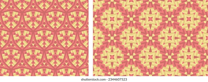 Set of two seamless ornamental patterns for wall decoration