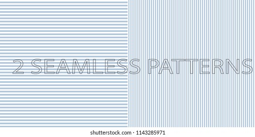 Set of two seamless patterns in blue color