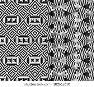 Set of Two Seamless Patterns. Vector Illustration