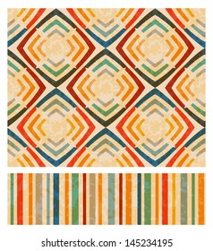 Set of two seamless retro patterns. Vector illustration
