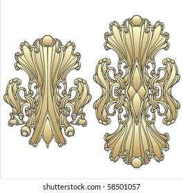 Set from two semi-antique ornaments
