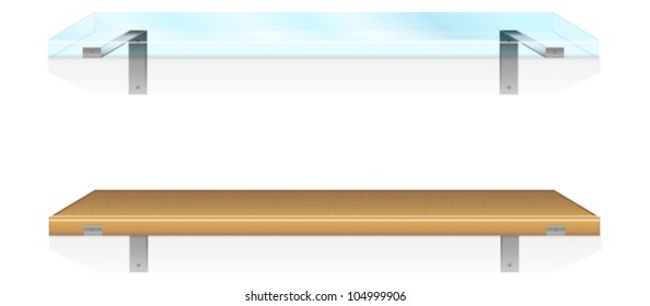 set of two shelves illustration, vector