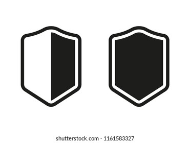 Set of two shields. Vector icons. Security icons