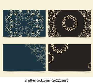 set of two sided business cards designs