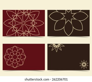 set of two sided business cards designs