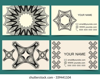 Set of two sided business cards designs