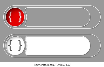 Set of two simple buttons and square brackets