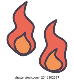 Set of two simple flame color illustrations